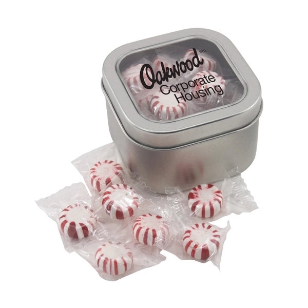 Large Tin with Window Lid and Starlight Peppermints
