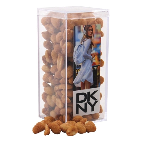 Honey Roasted Peanuts in a Clear Acrylic Square Tall Box