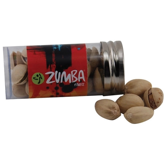 Pistachios in a 3 " Plastic Tube with Metal Cap