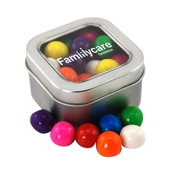 Tin with Window Lid and Gumballs