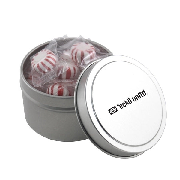 Round Metal Tin with Lid and Starlight Peppermints