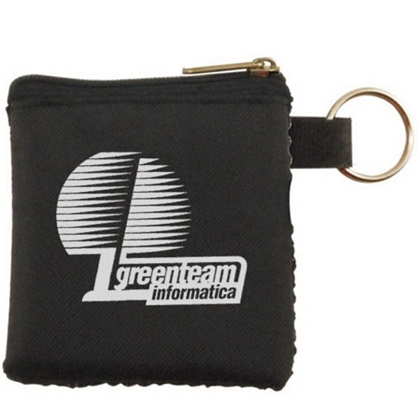 Zippered Accessories Pouch with Keychain Attachment