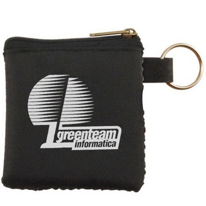 Zippered Accessories Pouch with Keychain Attachment