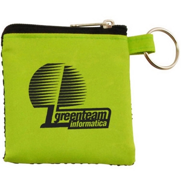 Zippered Accessories Pouch with Keychain Attachment