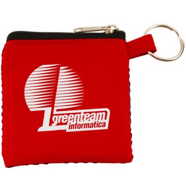 Zippered Accessories Pouch with Keychain Attachment