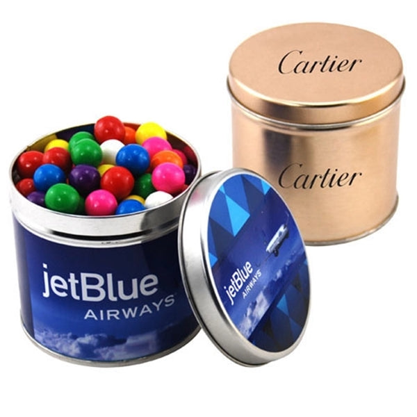 Gumballs in a 3.5" Round Metal Tin with Lid