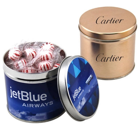 Starlight Peppermints in a 3.5" Round Metal Tin with Lid