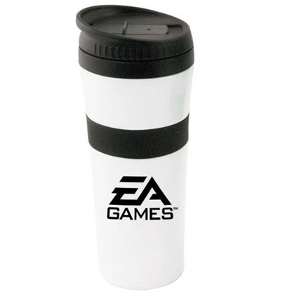 20 oz White Stainless Steel Tumbler with Colored Accents