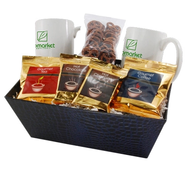 Tray with Mugs and Mini Pretzels
