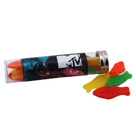 Assorted Fish in a 6 " Plastic Tube with Metal Cap