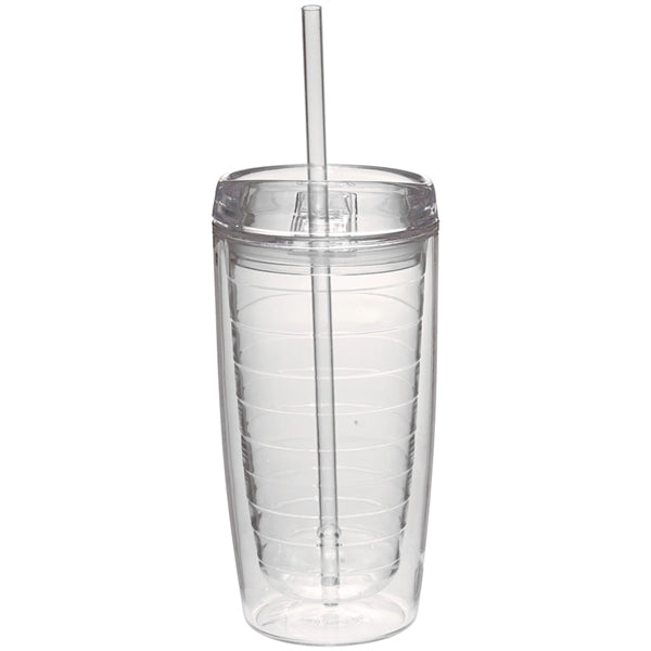 16 oz. Double Wall Acrylic Tumblers With Straw