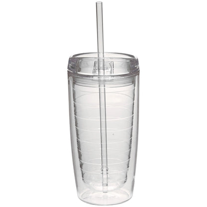 16 oz. Double Wall Acrylic Tumblers With Straw