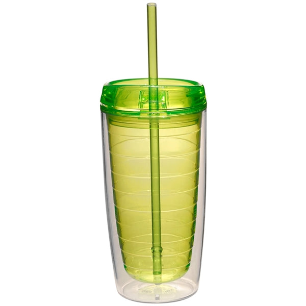 16 oz. Double Wall Acrylic Tumblers With Straw