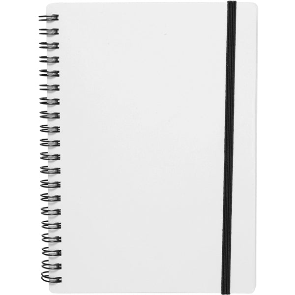 White Spiral Notebooks with Elastic Band
