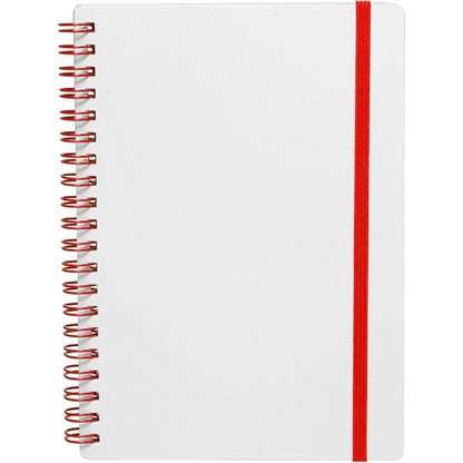 White Spiral Notebooks with Elastic Band