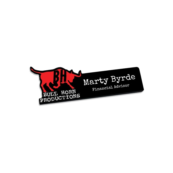Custom Ultra Vivid Recycled Wood Name Badges
