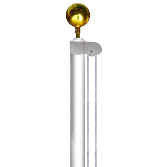 20' White Aluminum Sectional Flagpole