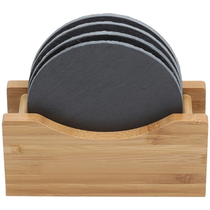 Bamboo + Slate Coasters (Round)