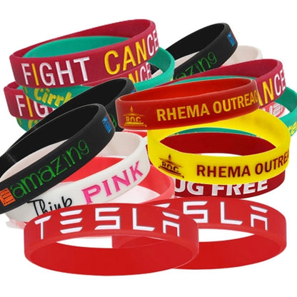 Color Filled Silicone Wristbands