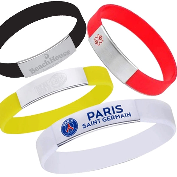 Metal Clip Silicon Wristbands