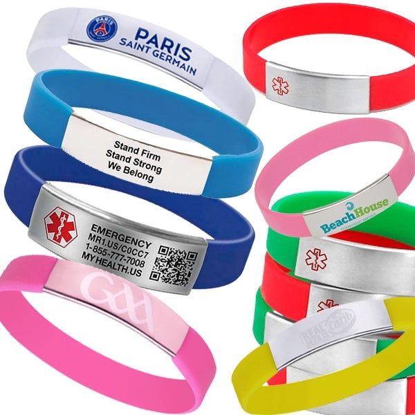 Metal Clip Silicon Wristbands