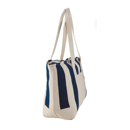 Large Striped Canvas Tote