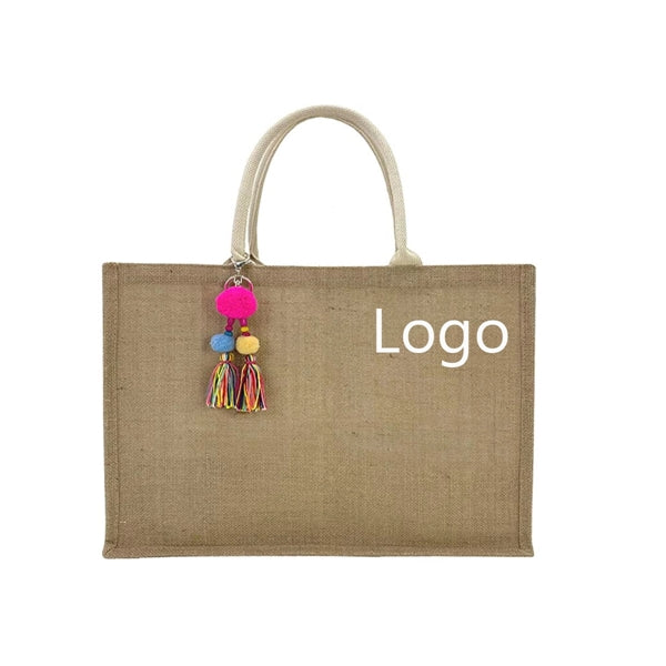 Jute Beach Tote Bag