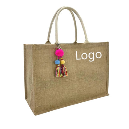 Jute Beach Tote Bag