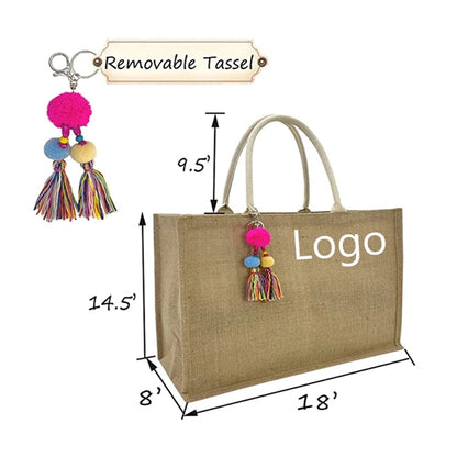 Jute Beach Tote Bag