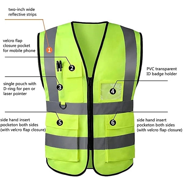 Reflective Vest With Zipper