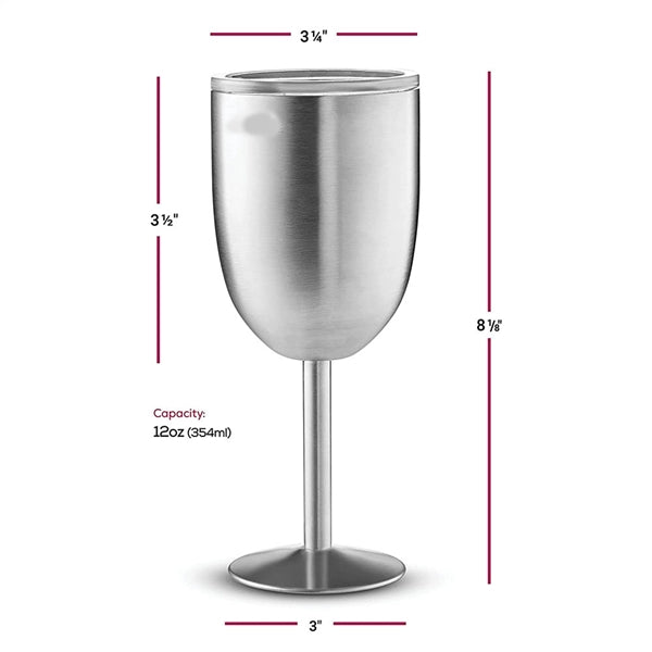 Stainless Steel Wineglasses 12 oz