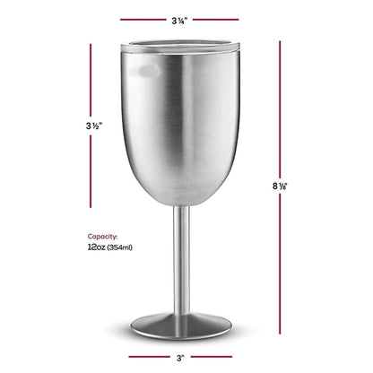 Stainless Steel Wineglasses 12 oz