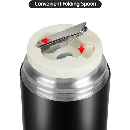 Leak Proof Insulated Lunch Container Box with Folding Spoon