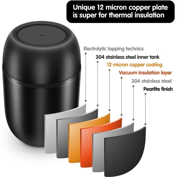 Leak Proof Insulated Lunch Container Box with Folding Spoon
