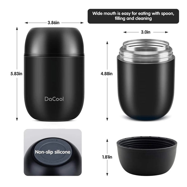 Leak Proof Insulated Lunch Container Box with Folding Spoon