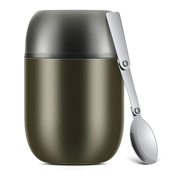 Leak Proof Insulated Lunch Container Box with Folding Spoon