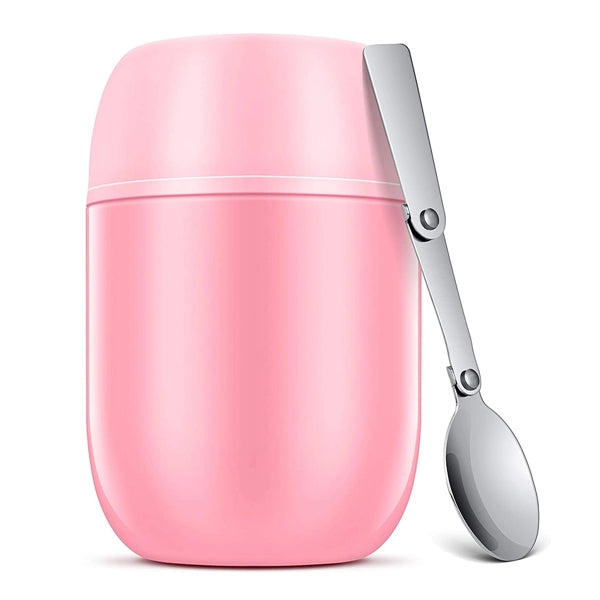 Leak Proof Insulated Lunch Container Box with Folding Spoon