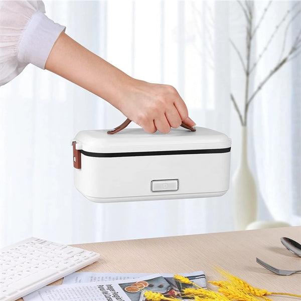 Portable Electric Lunch Box for Car & Home w/ Fork & Spoon