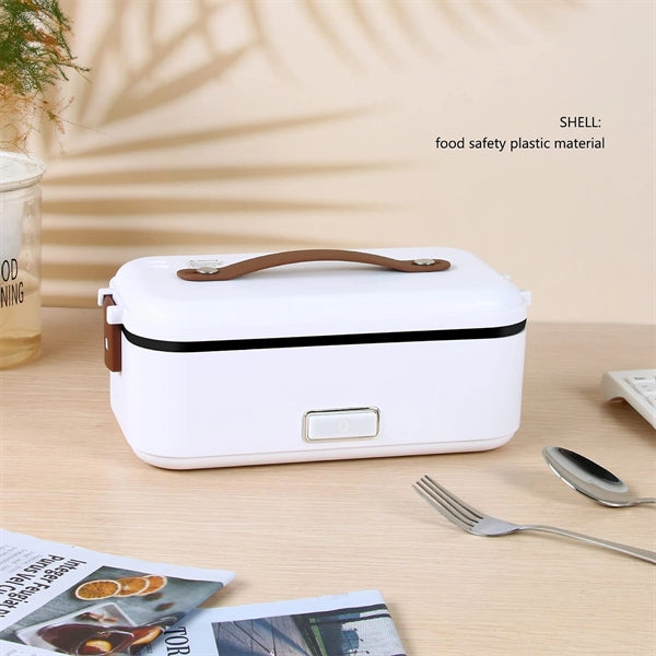Portable Electric Lunch Box for Car & Home w/ Fork & Spoon