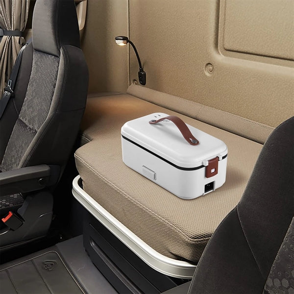 Portable Electric Lunch Box for Car & Home w/ Fork & Spoon