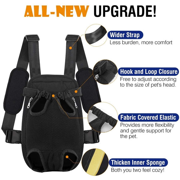 Adjustable Pet Front Carrier Backpack Travel Bag