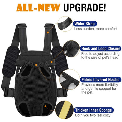 Adjustable Pet Front Carrier Backpack Travel Bag