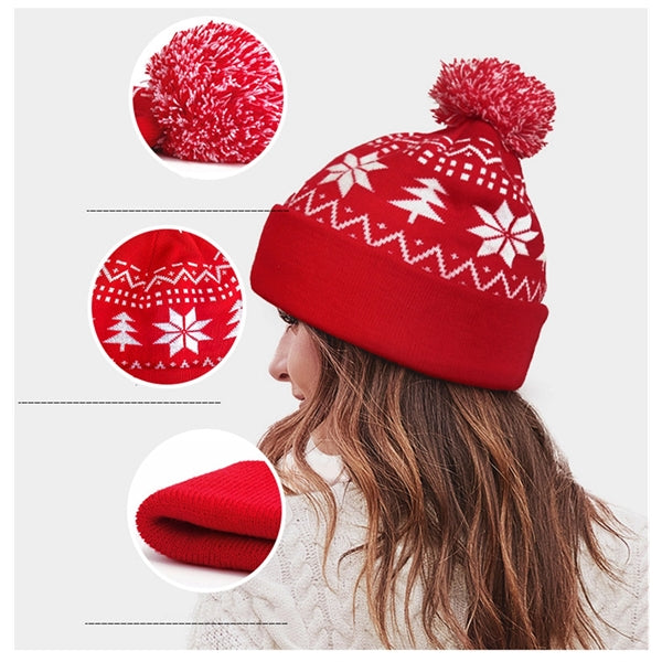 Christmas Hat Winter Knitted Crochet
