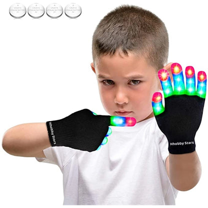 LED Gloves Toys Rainbow Glow Party Favor Gifts for Kids