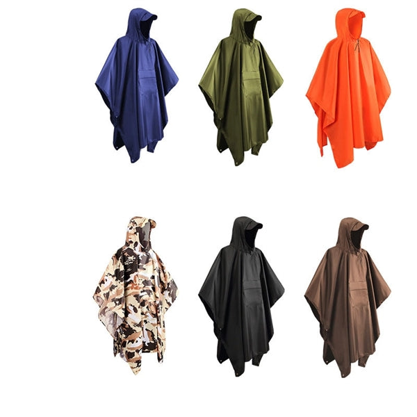 Waterproof Rain Poncho For Camping Hiking