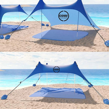 Family Beach Tent with 4 Aluminum Poles