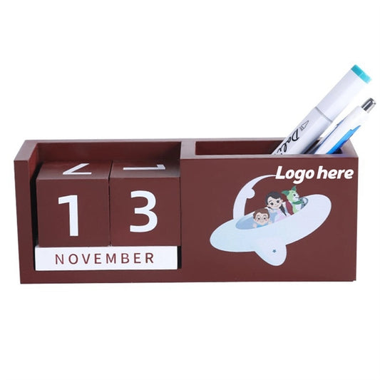 Wooden Perpetual Desk Calendar