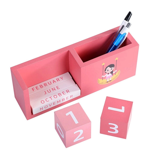 Wooden Perpetual Desk Calendar
