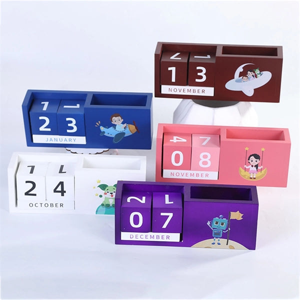 Wooden Perpetual Desk Calendar