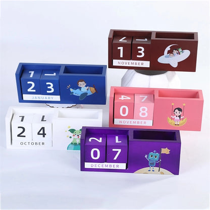Wooden Perpetual Desk Calendar
